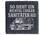 Schiefer Untersetzer So sieht ein richtig cooler Sanitäter aus - Gesch – Bild 1