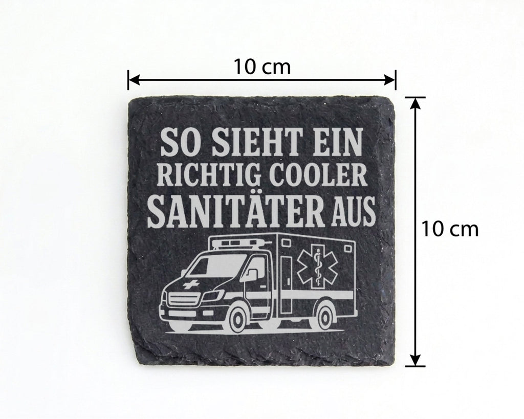 Schiefer Untersetzer So sieht ein richtig cooler Sanitäter aus - Gesch – Bild 4