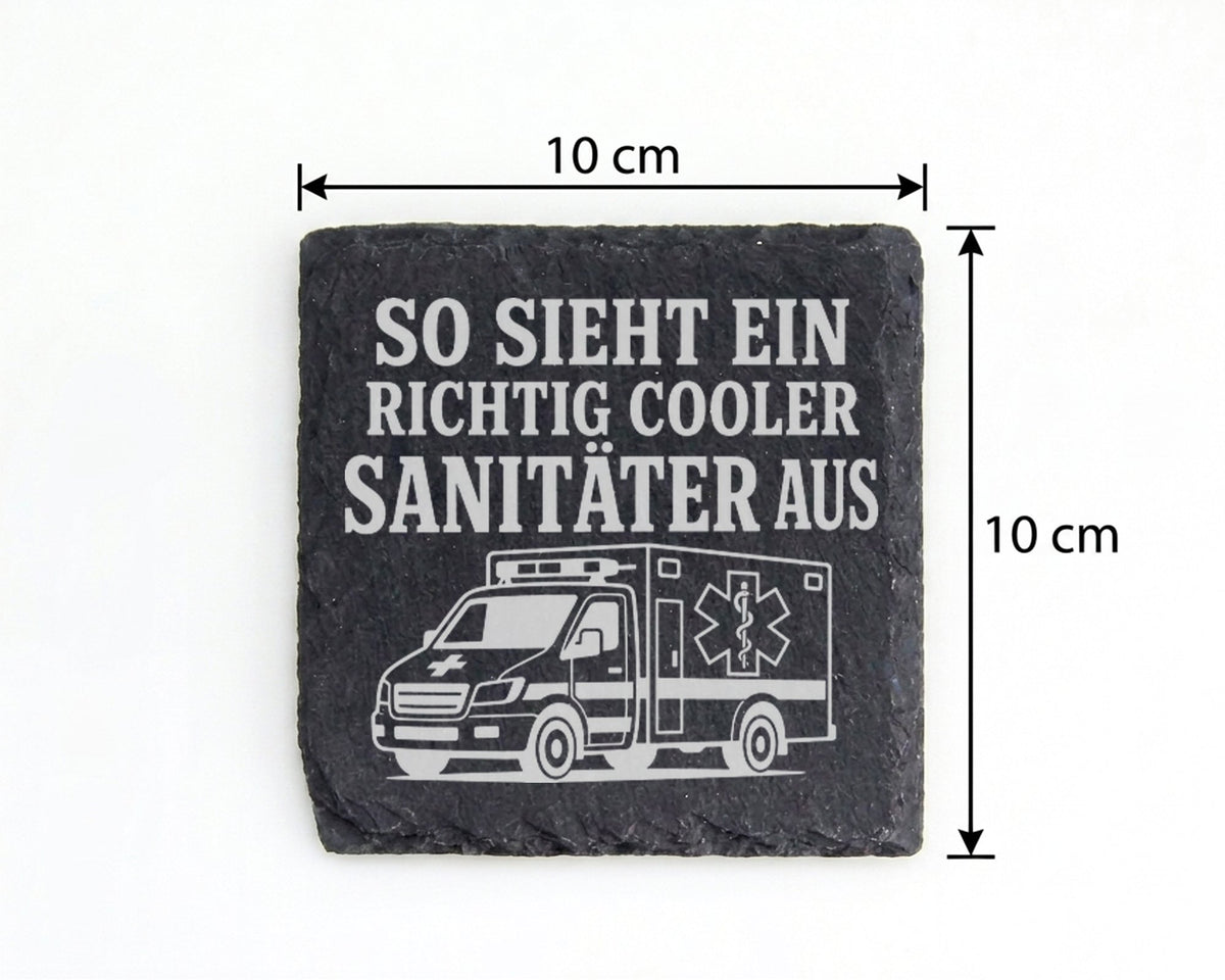 Schiefer Untersetzer So sieht ein richtig cooler Sanitäter aus - Gesch – Bild 4