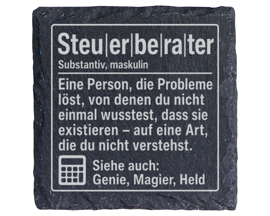 Schiefer Untersetzer Steuerberater Definition - Lustiges Geschenk für  – Bild 1