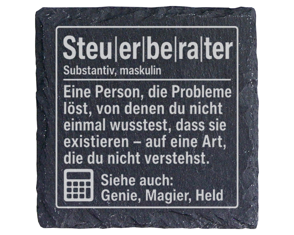 Schiefer Untersetzer Steuerberater Definition - Lustiges Geschenk für  – Bild 1