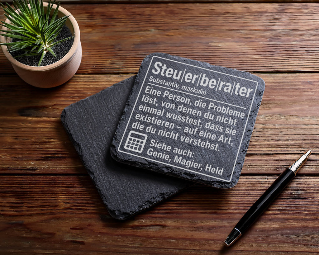 Schiefer Untersetzer Steuerberater Definition - Lustiges Geschenk für  – Bild 5