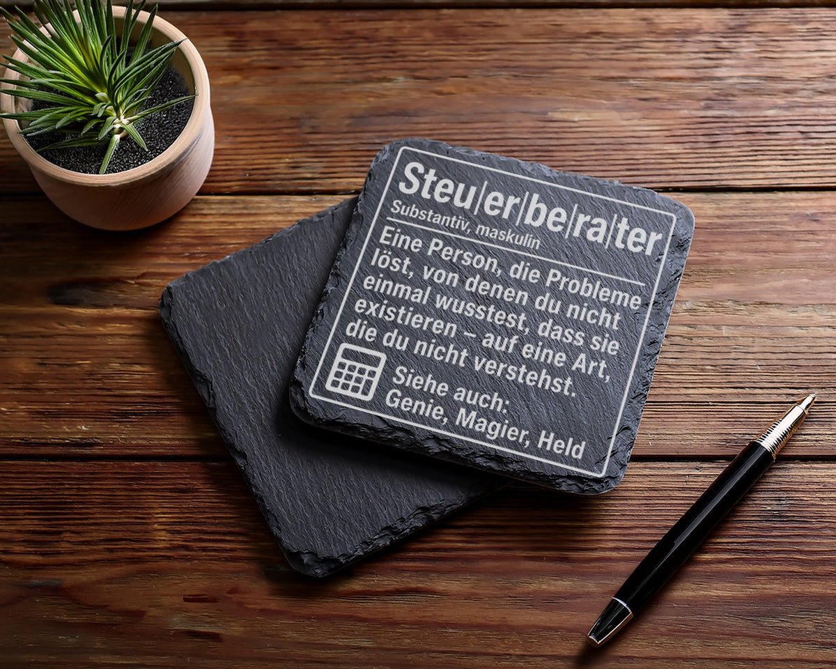 Schiefer Untersetzer Steuerberater Definition - Lustiges Geschenk für  – Bild 5