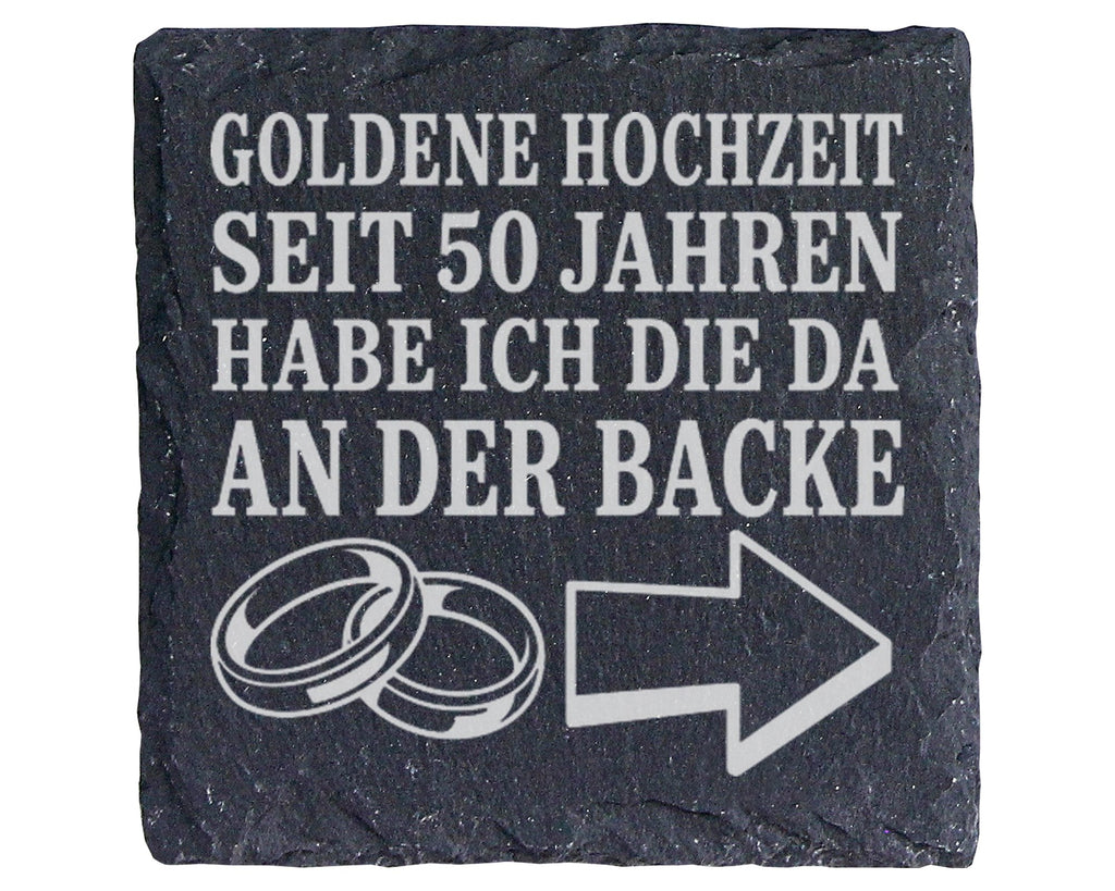 Schiefer Untersetzer Goldene Hochzeit seit 50 Jahren die da an der Bac – Bild 1