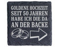 Schiefer Untersetzer Goldene Hochzeit seit 50 Jahren die da an der Bac – Bild 1
