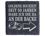 Schiefer Untersetzer Goldene Hochzeit seit 50 Jahren die da an der Bac – Bild 1