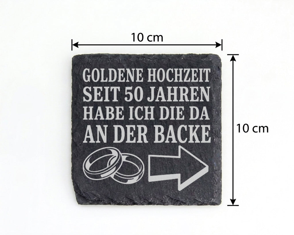 Schiefer Untersetzer Goldene Hochzeit seit 50 Jahren die da an der Bac – Bild 4