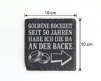 Schiefer Untersetzer Goldene Hochzeit seit 50 Jahren die da an der Bac – Bild 4