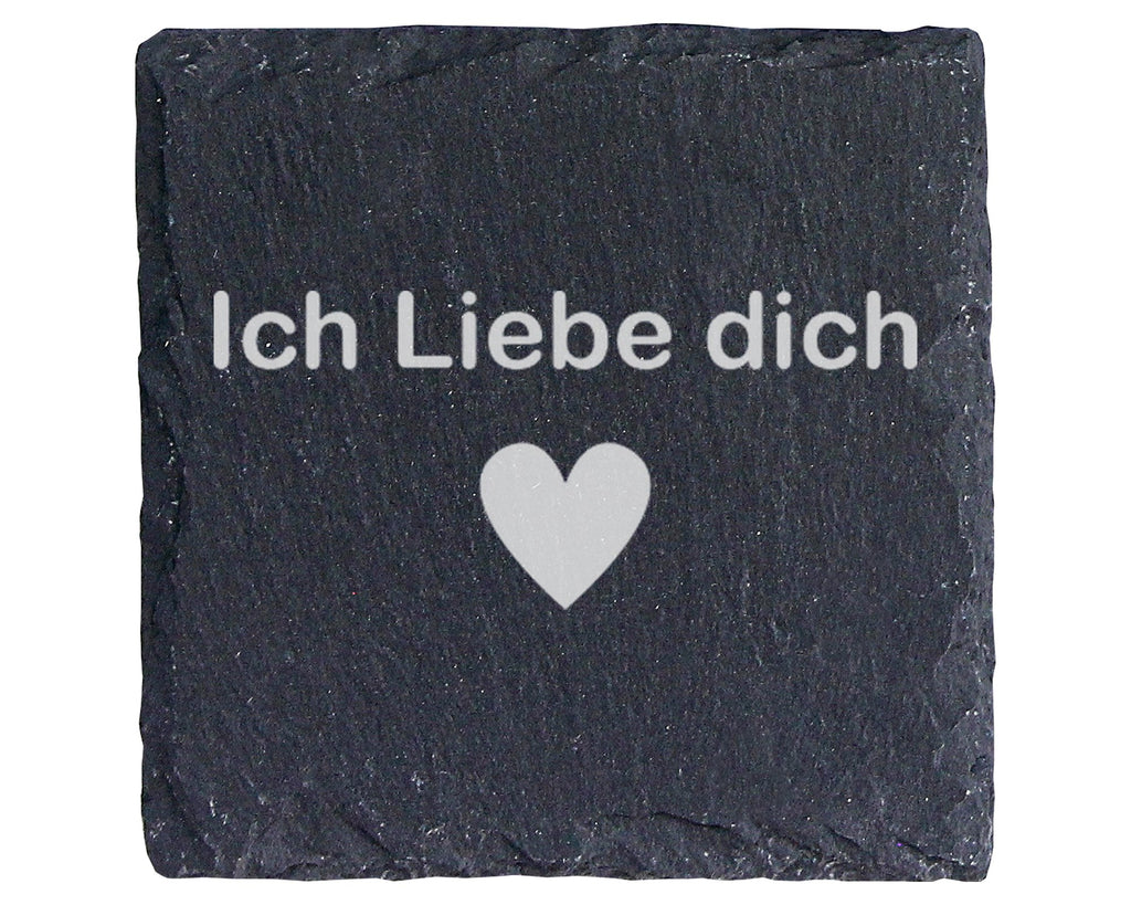 Schiefer Untersetzer Ich Liebe Dich Herz - Romantisches Geschenk Für P – Bild 1