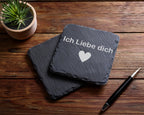 Schiefer Untersetzer Ich Liebe Dich Herz - Romantisches Geschenk Für P – Bild 5