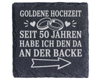 Schiefer Untersetzer Goldene Hochzeit seit 50 Jahren den da an der Bac – Bild 1