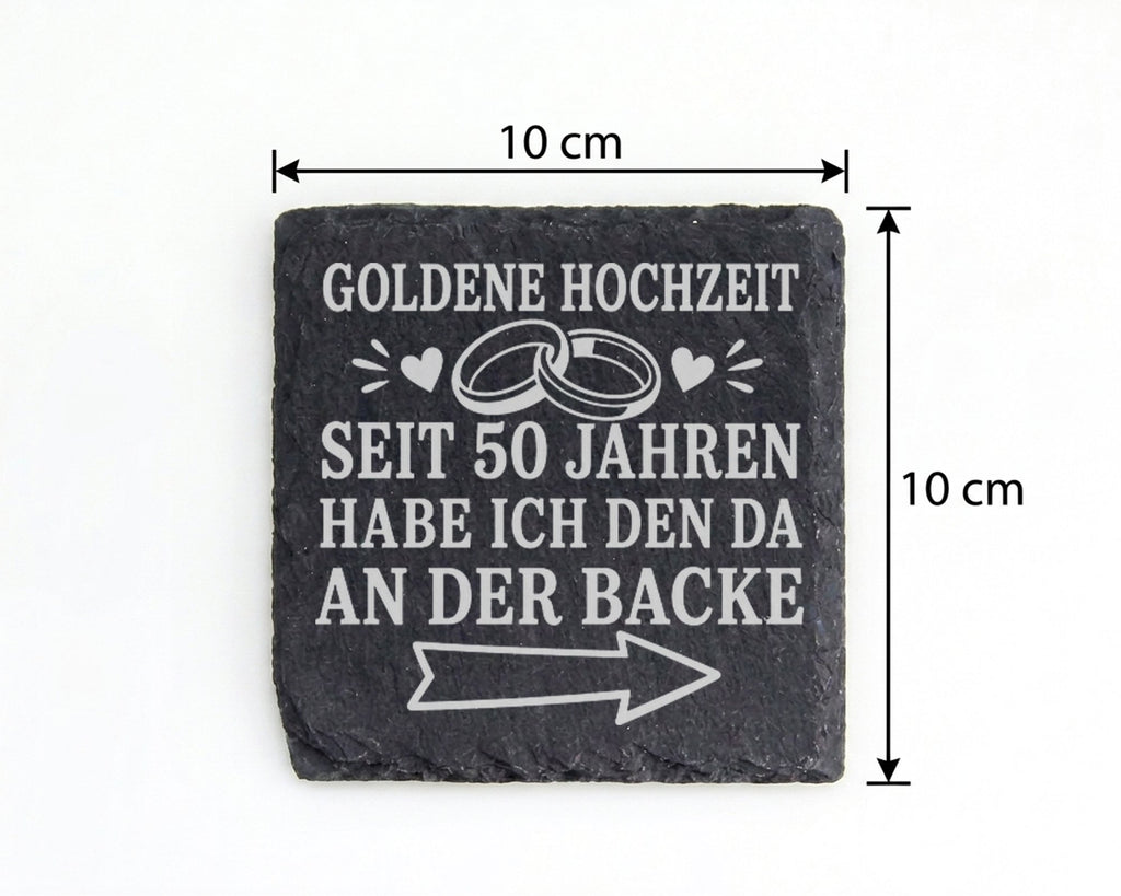 Schiefer Untersetzer Goldene Hochzeit seit 50 Jahren den da an der Bac – Bild 4