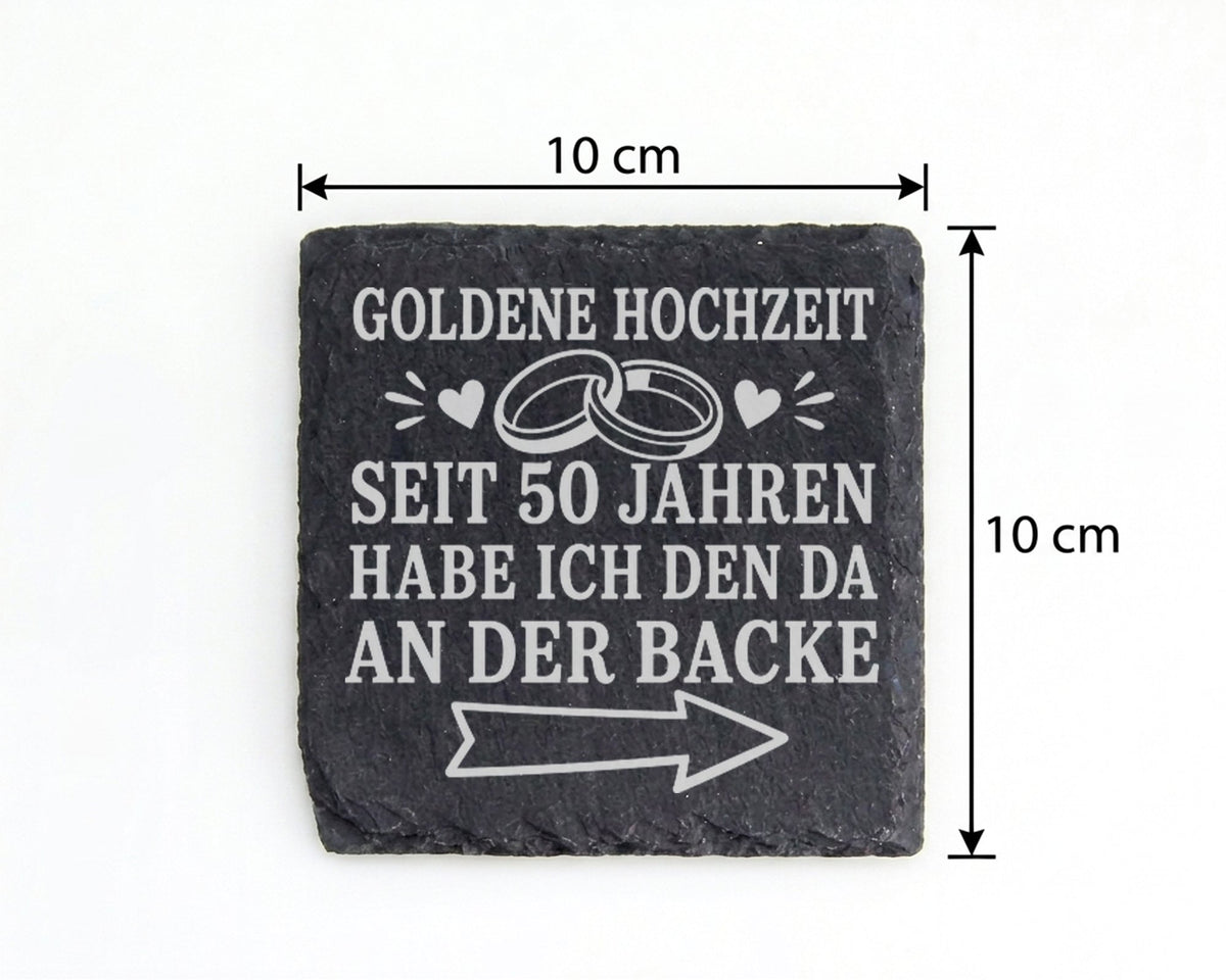 Schiefer Untersetzer Goldene Hochzeit seit 50 Jahren den da an der Bac – Bild 4