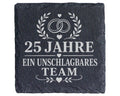 Schiefer Untersetzer Silberhochzeit 25 Jahre ein unschlagbares Team -  – Bild 1
