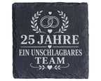 Schiefer Untersetzer Silberhochzeit 25 Jahre ein unschlagbares Team -  – Bild 1