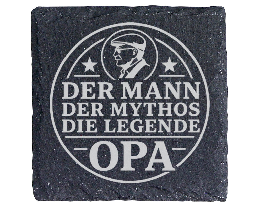 Schiefer Untersetzer Opa Mann Mythos Legende - Geschenk für Großvater  – Bild 1