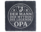 Schiefer Untersetzer Opa Mann Mythos Legende - Geschenk für Großvater  – Bild 1