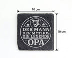 Schiefer Untersetzer Opa Mann Mythos Legende - Geschenk für Großvater  – Bild 4