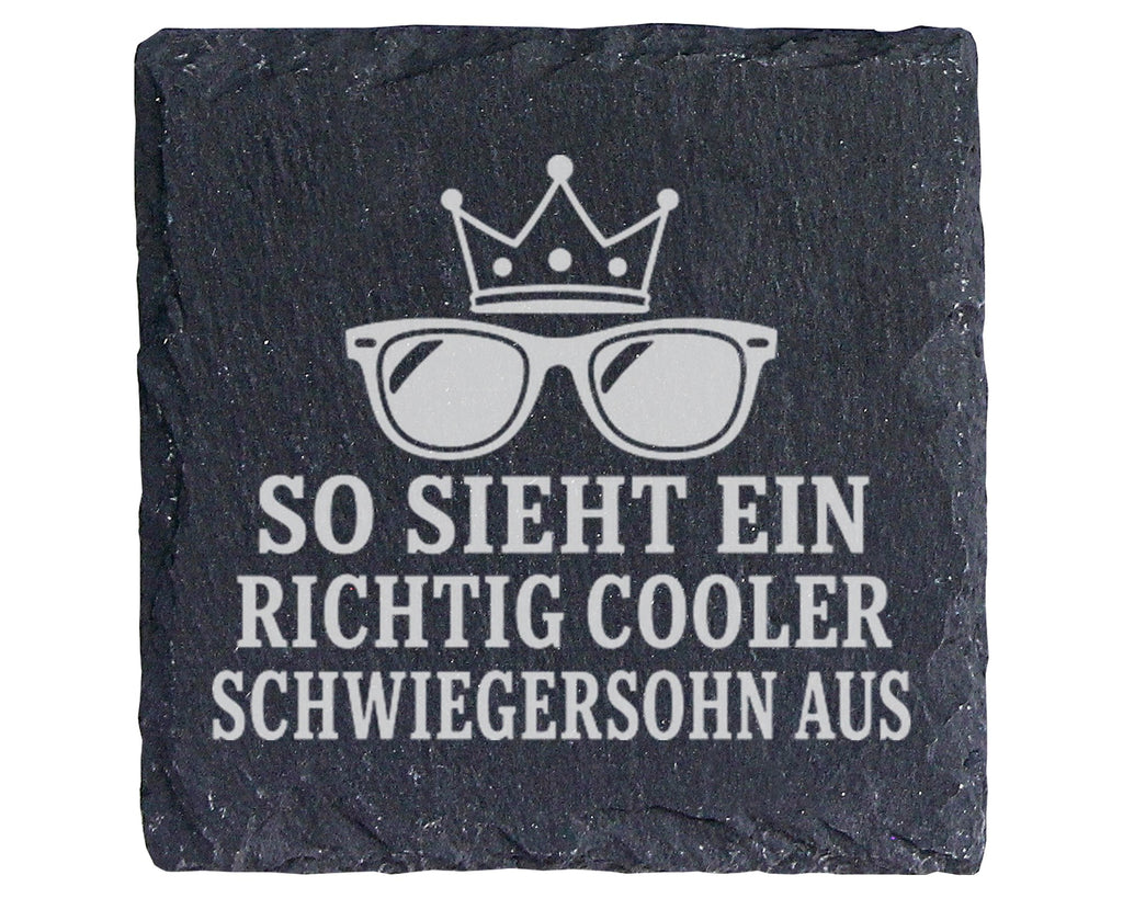 Schiefer Untersetzer So sieht ein richtig cooler Schwiegersohn aus - G – Bild 1