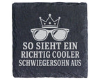Schiefer Untersetzer So sieht ein richtig cooler Schwiegersohn aus - G – Bild 1
