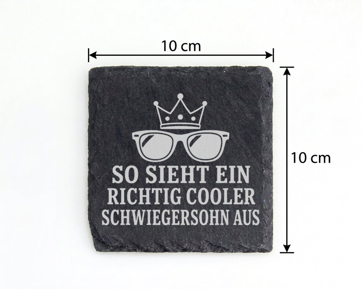 Schiefer Untersetzer So sieht ein richtig cooler Schwiegersohn aus - G – Bild 4