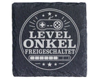 Schiefer Untersetzer Level Onkel freigeschaltet - Geschenk für werdend – Bild 1