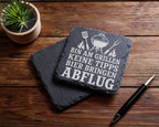 Schiefer Untersetzer Bin am Grillen keine Tipps Bier bringen Abflug -  – Bild 5