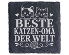 Schiefer Untersetzer Beste Katzen Oma der Welt - Geschenk für Katzenli – Bild 1