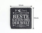 Schiefer Untersetzer Beste Katzen Oma der Welt - Geschenk für Katzenli – Bild 4
