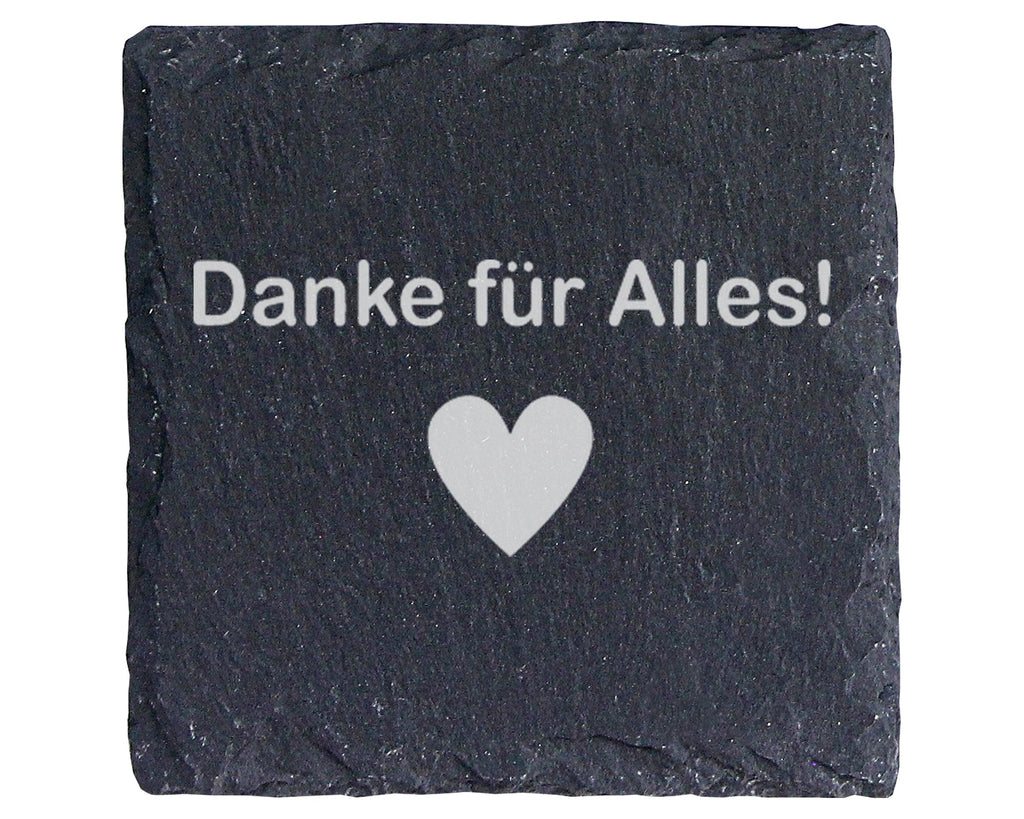 Schiefer Untersetzer Danke Für Alles Herz - Geschenk An Helfer Dankesc – Bild 1