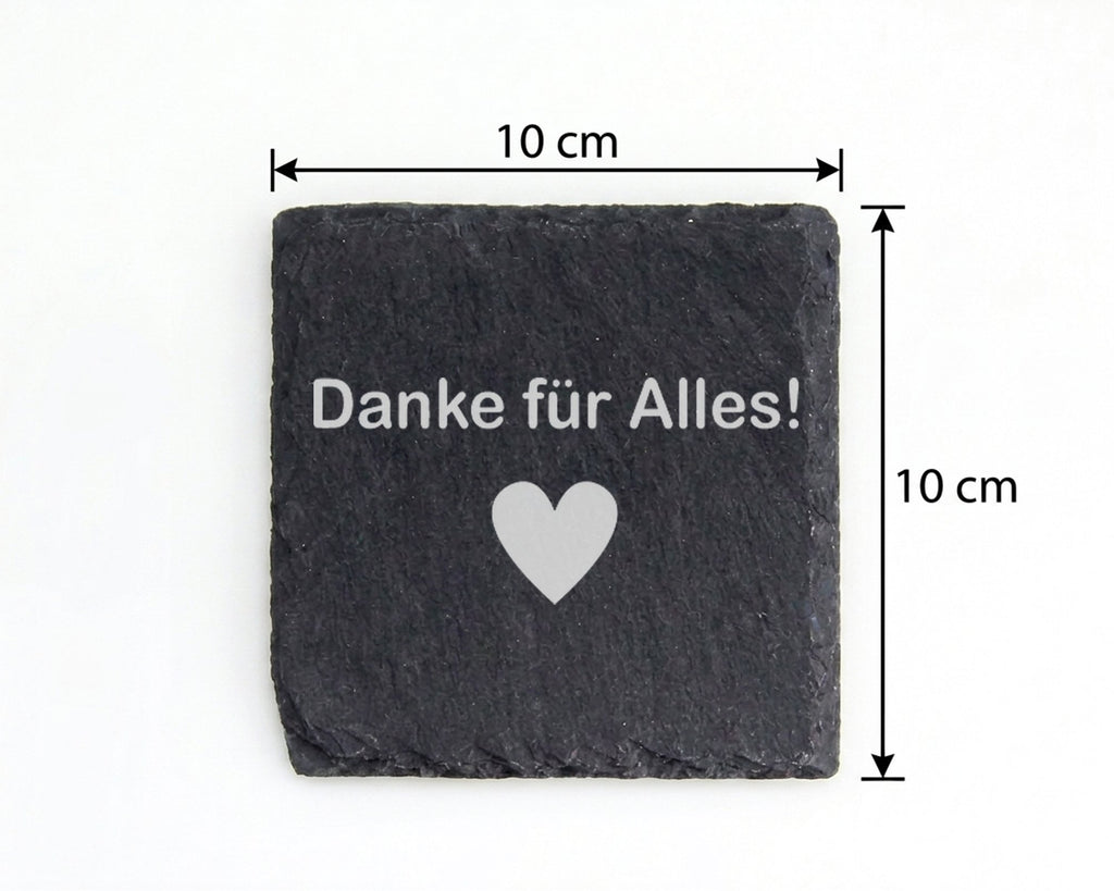 Schiefer Untersetzer Danke Für Alles Herz - Geschenk An Helfer Dankesc – Bild 4