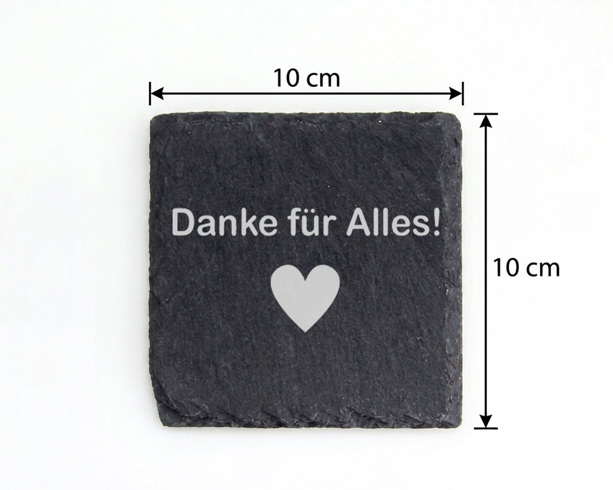 Schiefer Untersetzer Danke Für Alles Herz - Geschenk An Helfer Dankesc – Bild 4