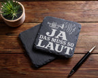 Schiefer Untersetzer Trompete Ja das muss so laut - Lustiges Geschenk  – Bild 5