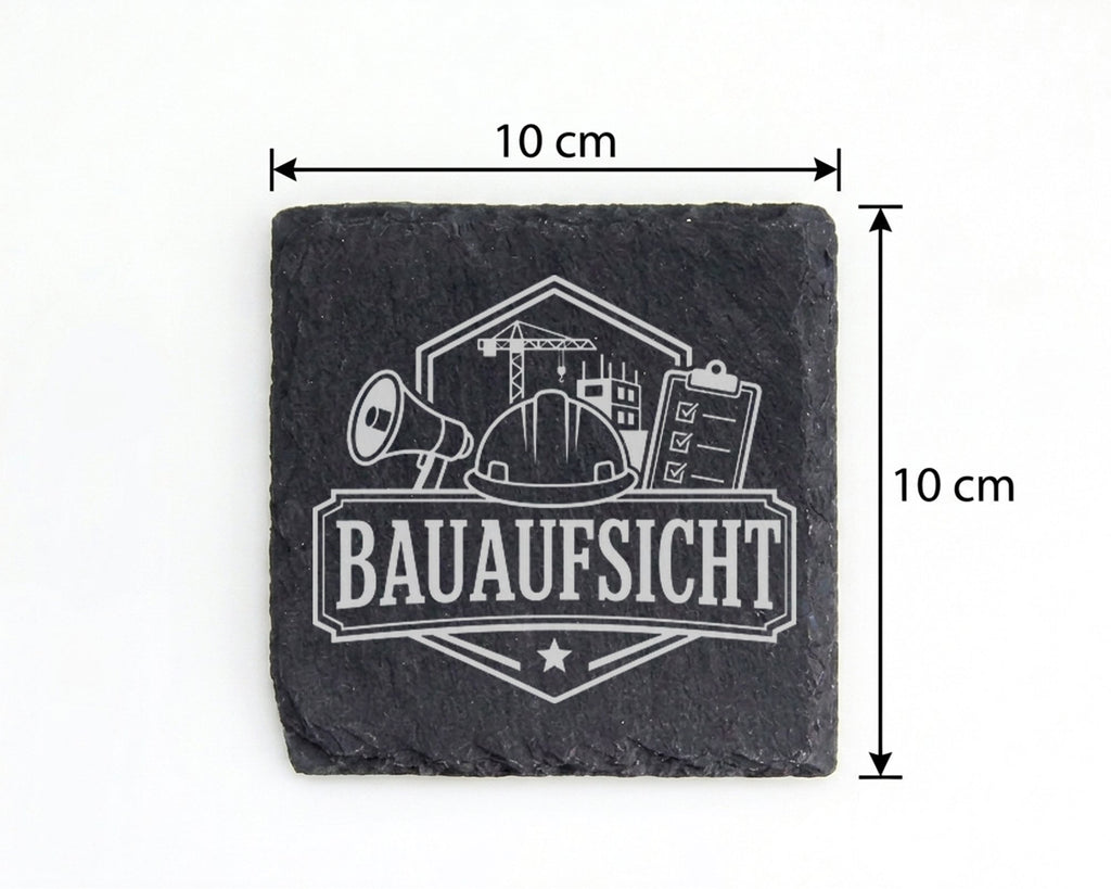 Schiefer Untersetzer Bauaufsicht - Lustiges Geschenk für Bauherr, Baul – Bild 4