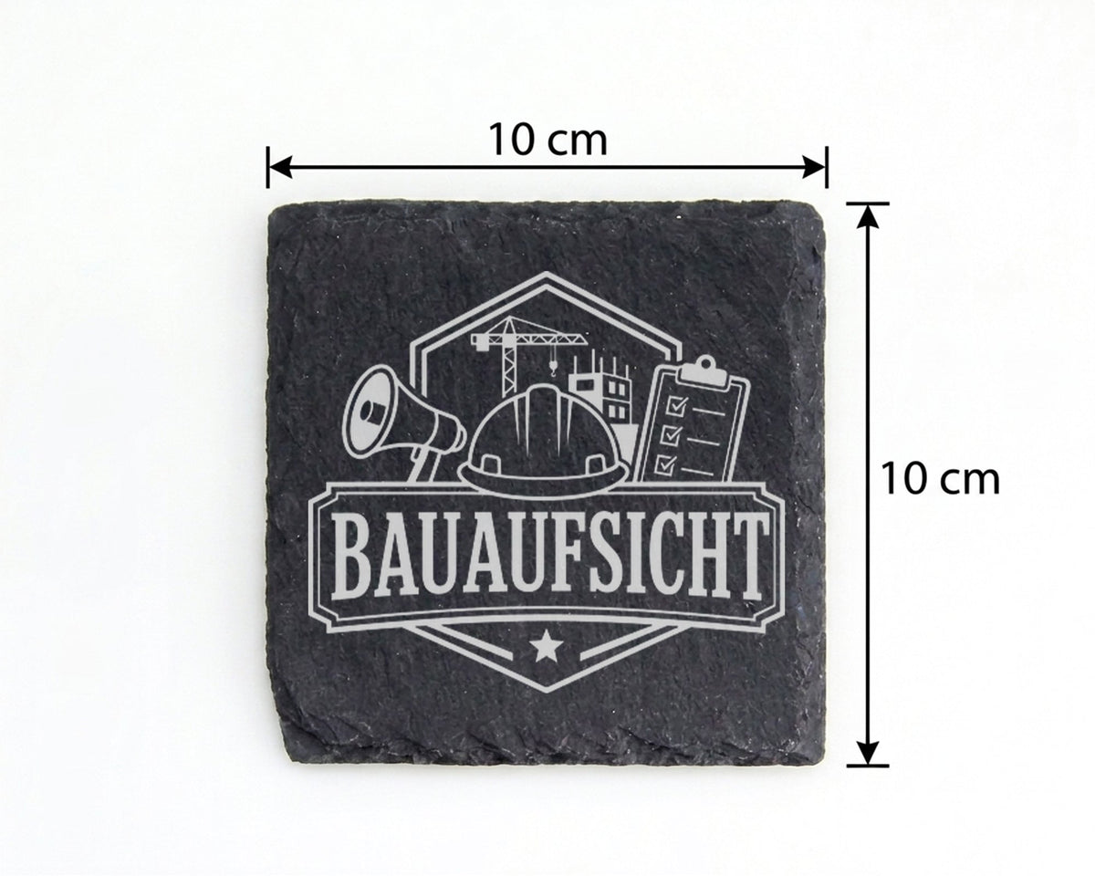 Schiefer Untersetzer Bauaufsicht - Lustiges Geschenk für Bauherr, Baul – Bild 4