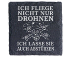 Schiefer Untersetzer Drohnenpilot Ich lasse Drohnen auch abstürzen - L – Bild 1