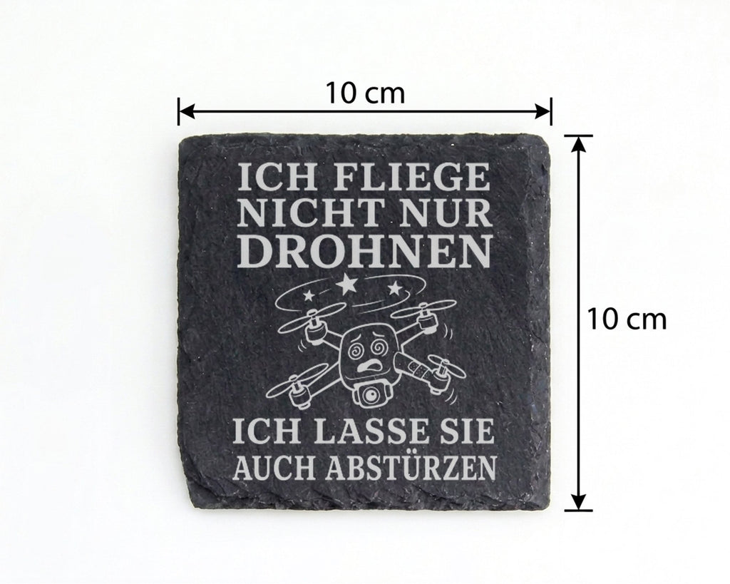 Schiefer Untersetzer Drohnenpilot Ich lasse Drohnen auch abstürzen - L – Bild 4