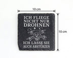 Schiefer Untersetzer Drohnenpilot Ich lasse Drohnen auch abstürzen - L – Bild 4
