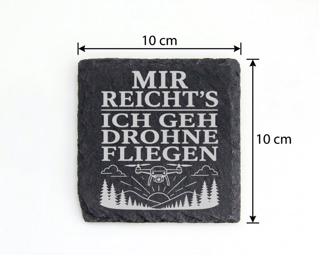 Schiefer Untersetzer Mir reichts ich geh Drohne fliegen - Geschenk für – Bild 4