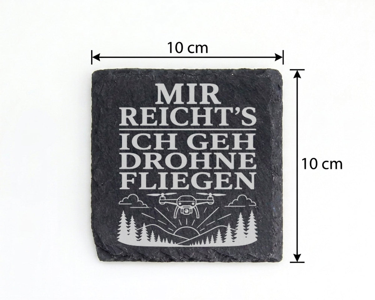 Schiefer Untersetzer Mir reichts ich geh Drohne fliegen - Geschenk für – Bild 4