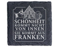 Schiefer Untersetzer Fränkin Schönheit kommt aus Franken - Geschenk fü – Bild 1