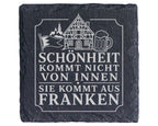 Schiefer Untersetzer Fränkin Schönheit kommt aus Franken - Geschenk fü – Bild 1