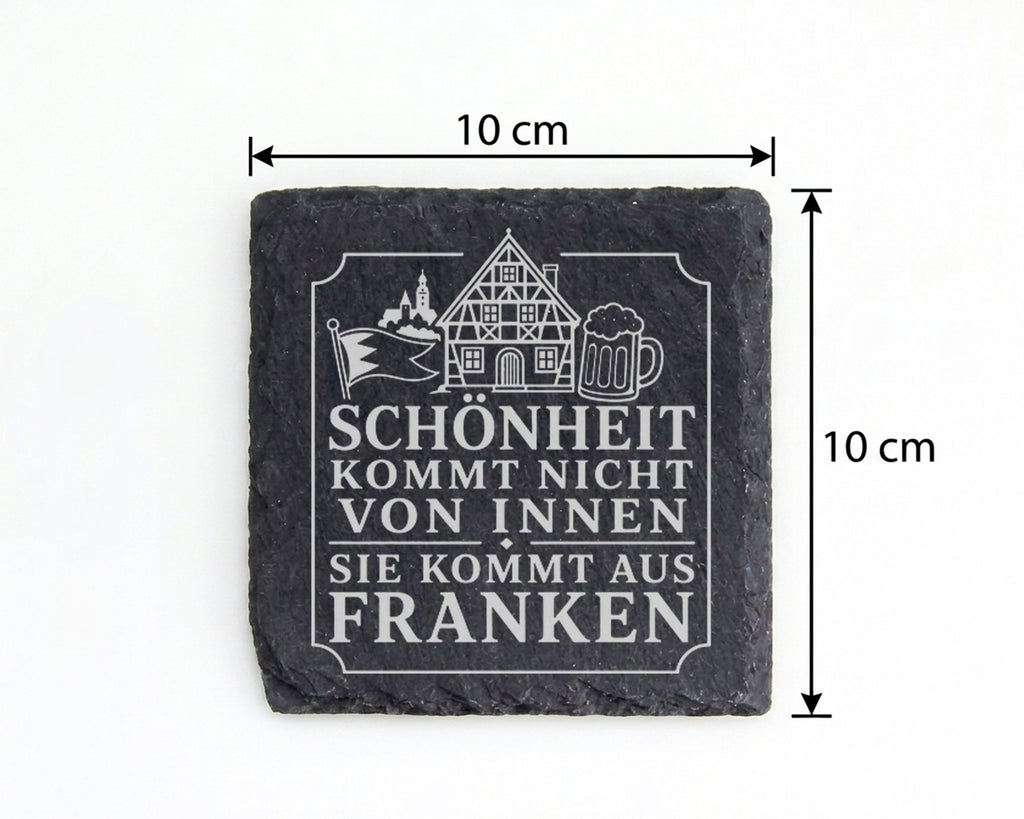 Schiefer Untersetzer Fränkin Schönheit kommt aus Franken - Geschenk fü – Bild 4