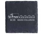 Schiefer Untersetzer LKW Ich und meine Follower - Lustiges Geschenk fü – Bild 1