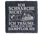 Schiefer Untersetzer Eisenbahn Schnarche nicht träume dass ich eine Da – Bild 1