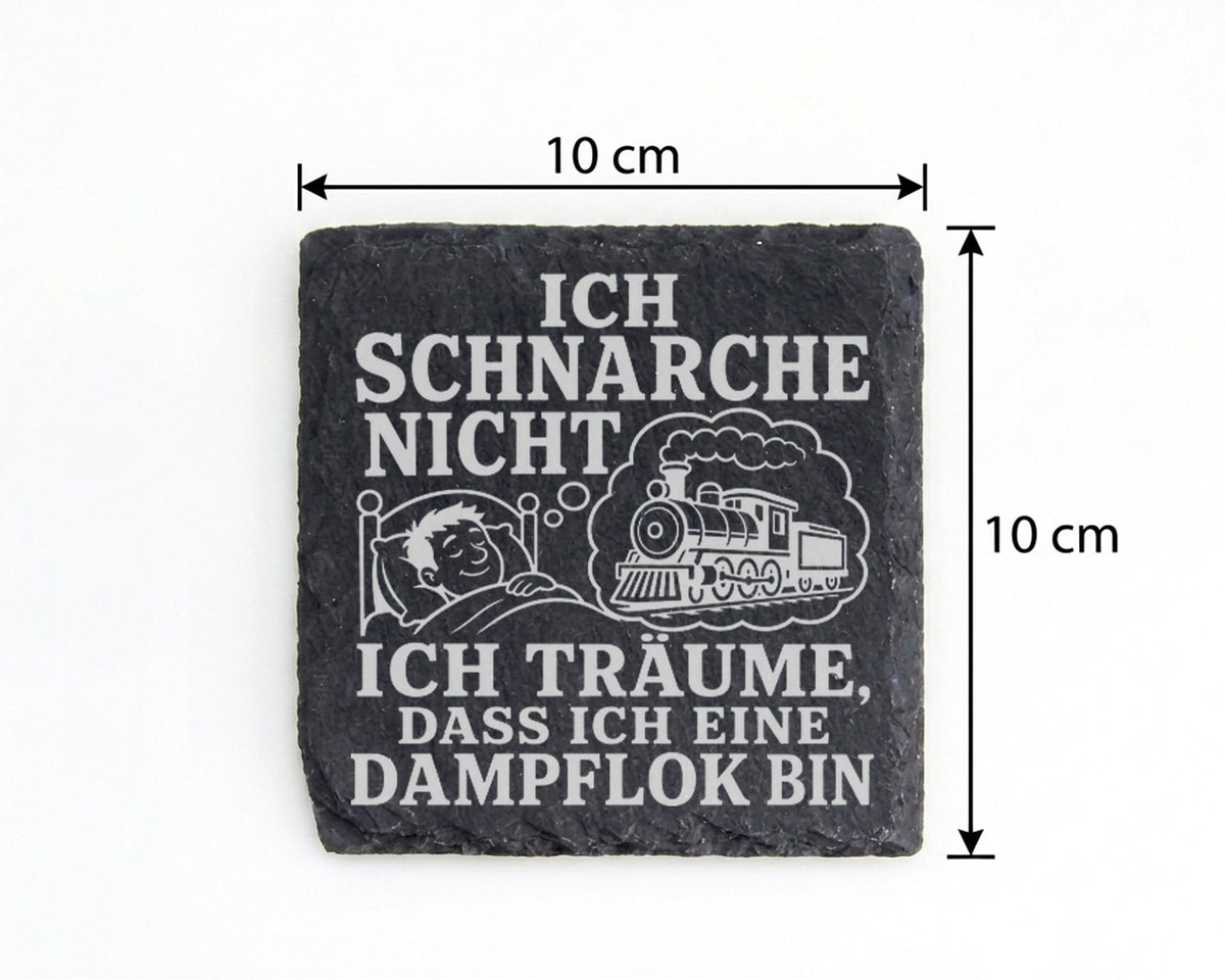 Schiefer Untersetzer Eisenbahn Schnarche nicht träume dass ich eine Da – Bild 4