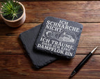 Schiefer Untersetzer Eisenbahn Schnarche nicht träume dass ich eine Da – Bild 5