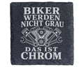 Schiefer Untersetzer Biker werden nicht grau das ist Chrom - Lustiges  – Bild 1