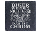 Schiefer Untersetzer Biker werden nicht grau das ist Chrom - Lustiges  – Bild 1