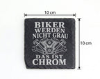 Schiefer Untersetzer Biker werden nicht grau das ist Chrom - Lustiges  – Bild 4